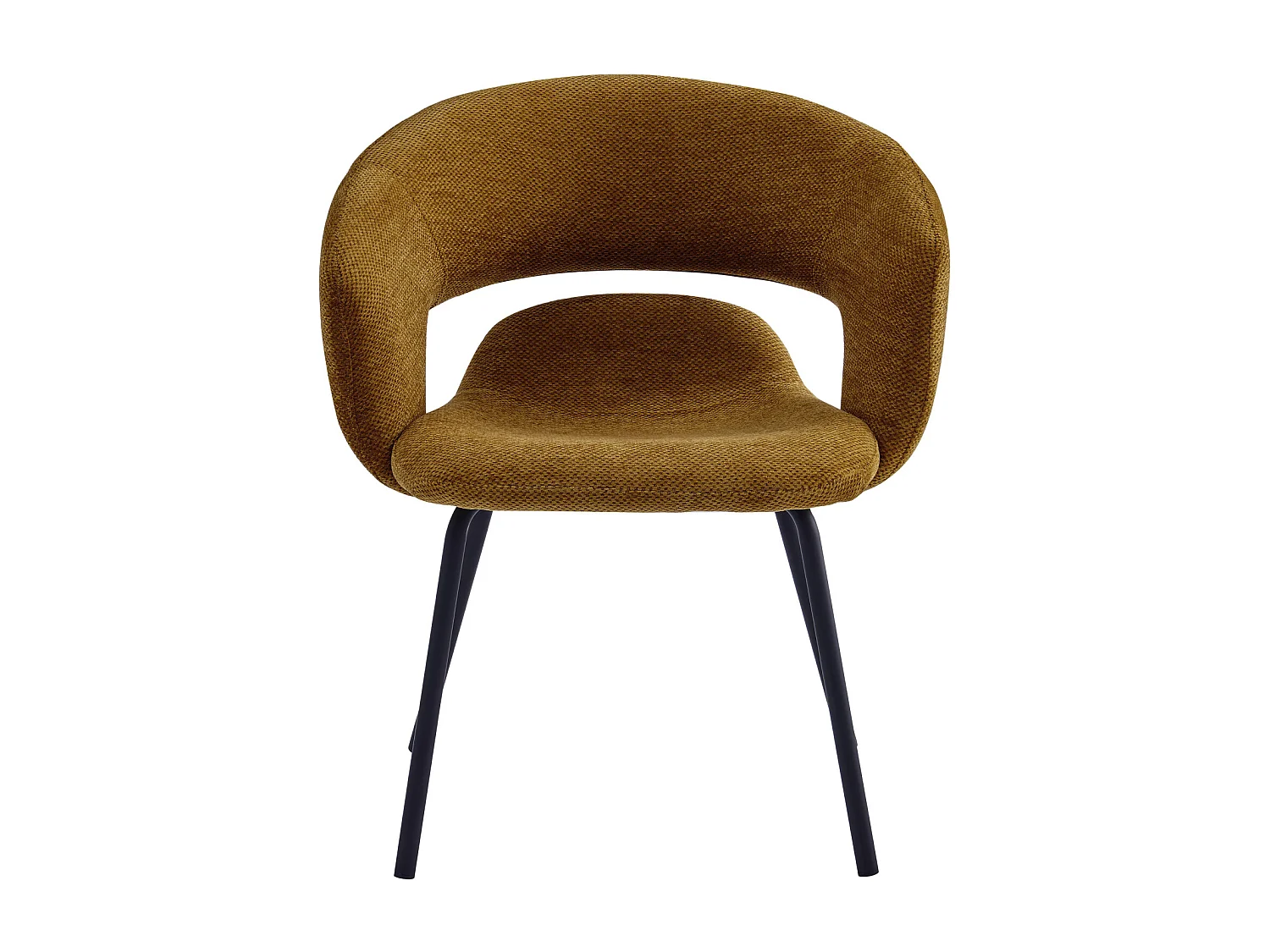 TRAVIS-Sillón de mesa de tela Luxury mostaza