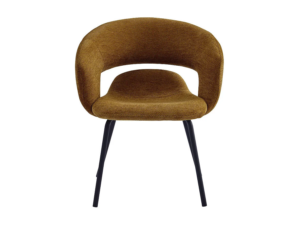 TRAVIS-Sillón de mesa de tela Luxury mostaza