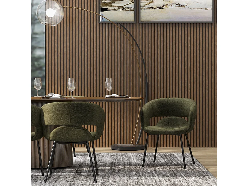 TRAVIS-Poltrona da tavolo in tessuto Luxury Kaki