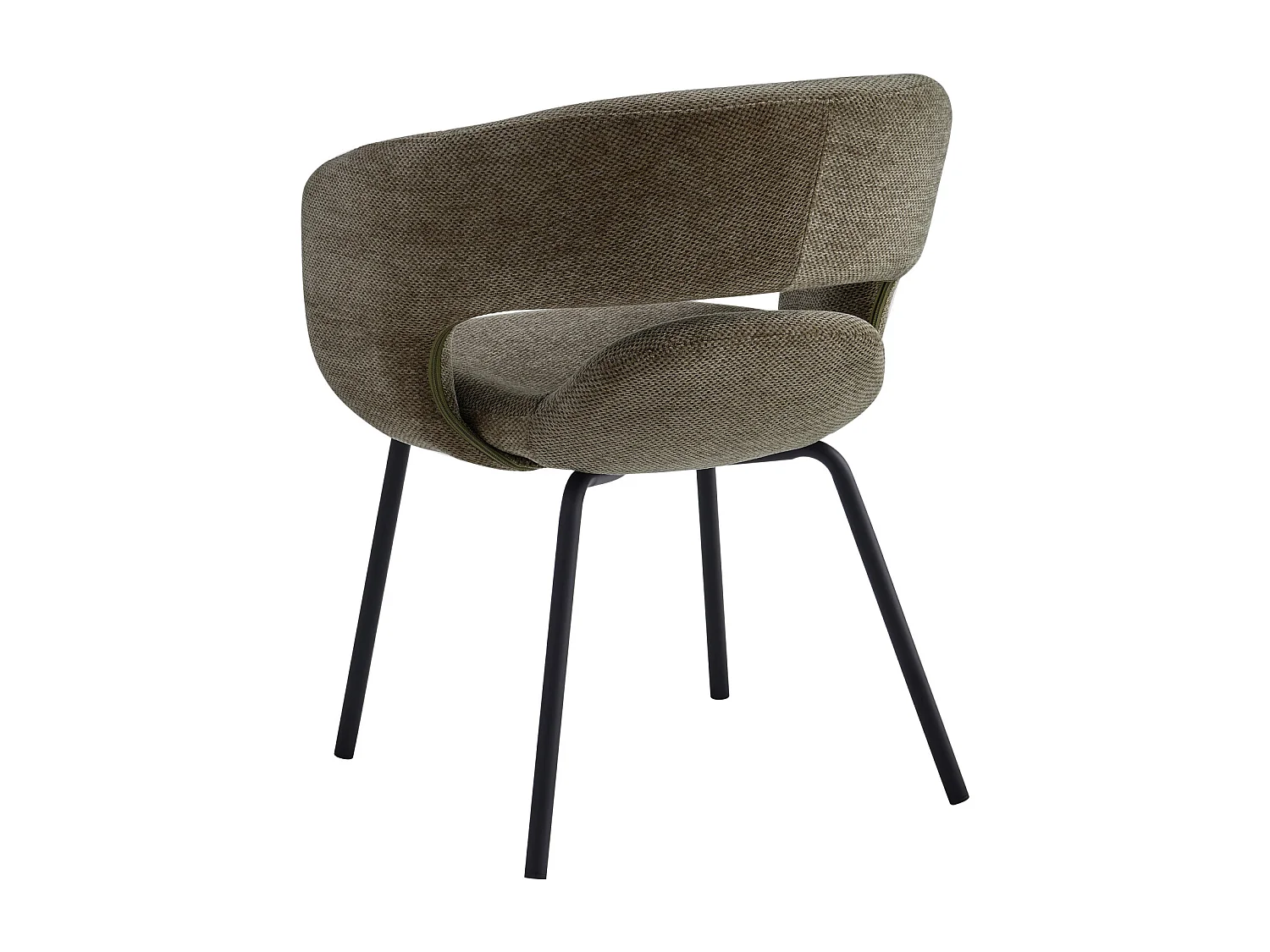 TRAVIS-Sillón de mesa de tela Luxury marron