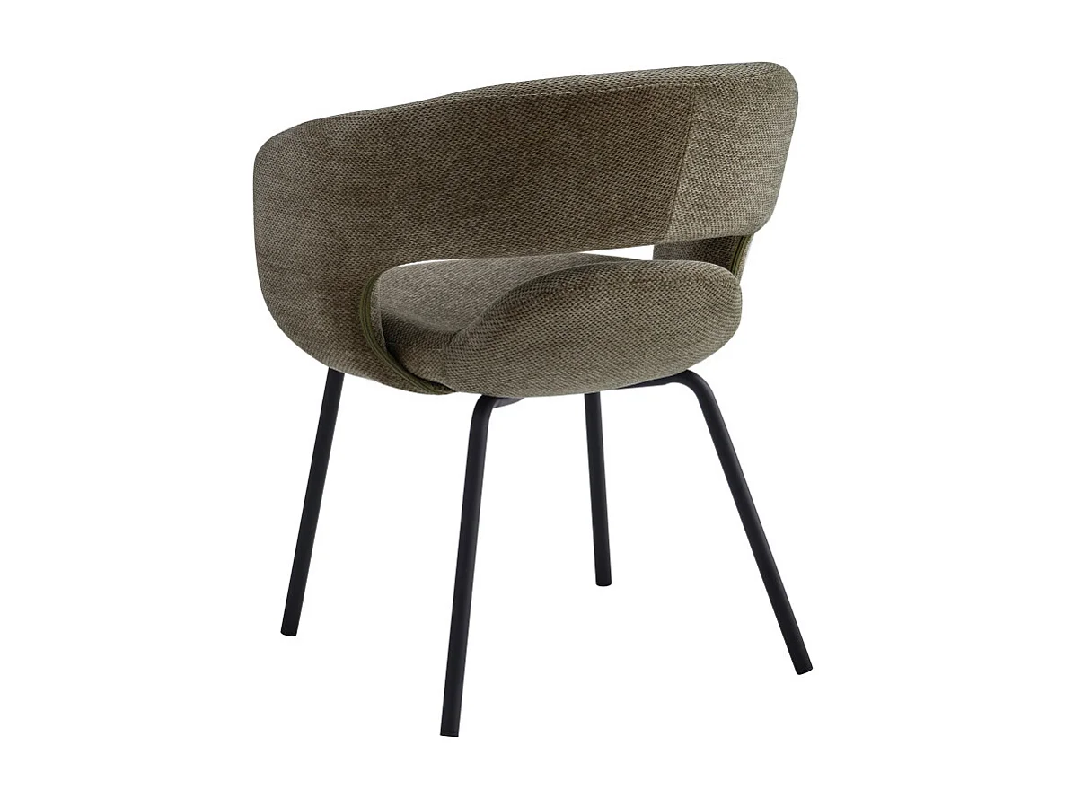 TRAVIS-Poltrona da tavolo in tessuto Luxury marronne