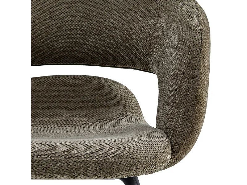 TRAVIS-Poltrona da tavolo in tessuto Luxury marronne
