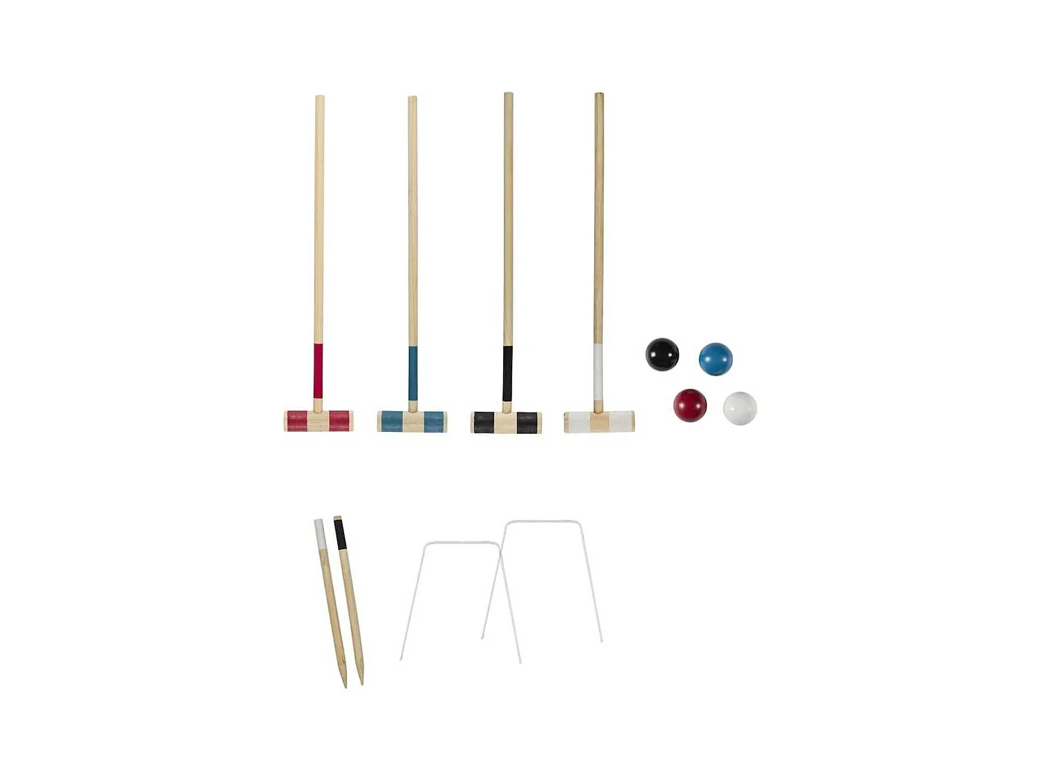 Jeu de croquet en bois pour 4 joueurs