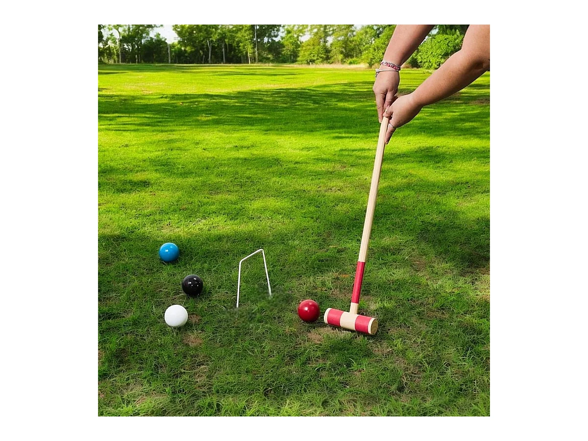 Jeu de croquet en bois pour 4 joueurs