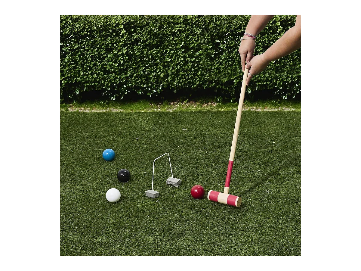 Jeu de croquet en bois pour 4 joueurs