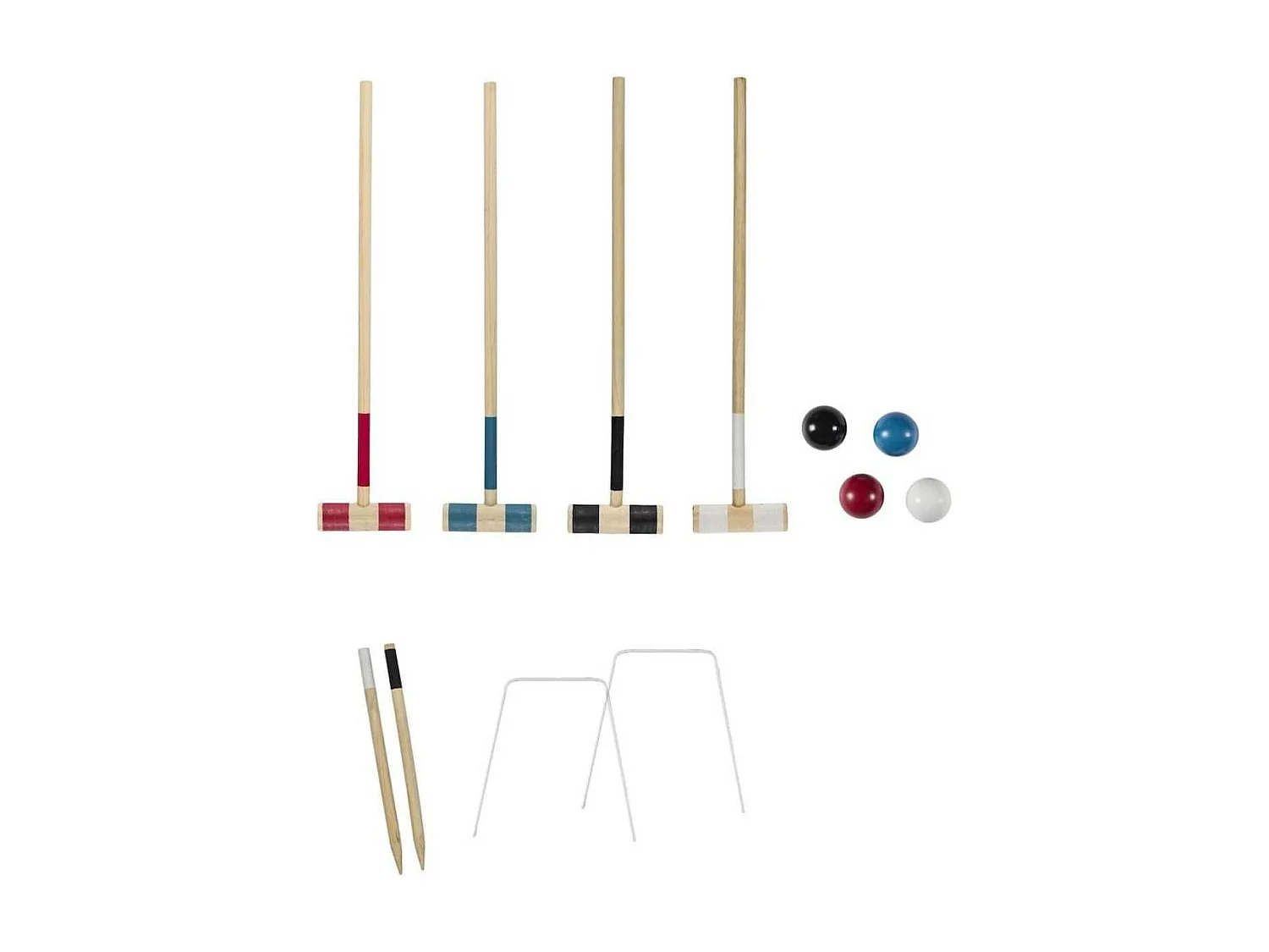 Jeu de croquet en bois pour 4 joueurs
