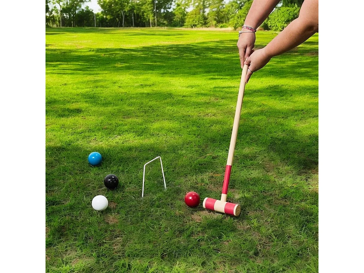 Jeu de croquet en bois pour 4 joueurs