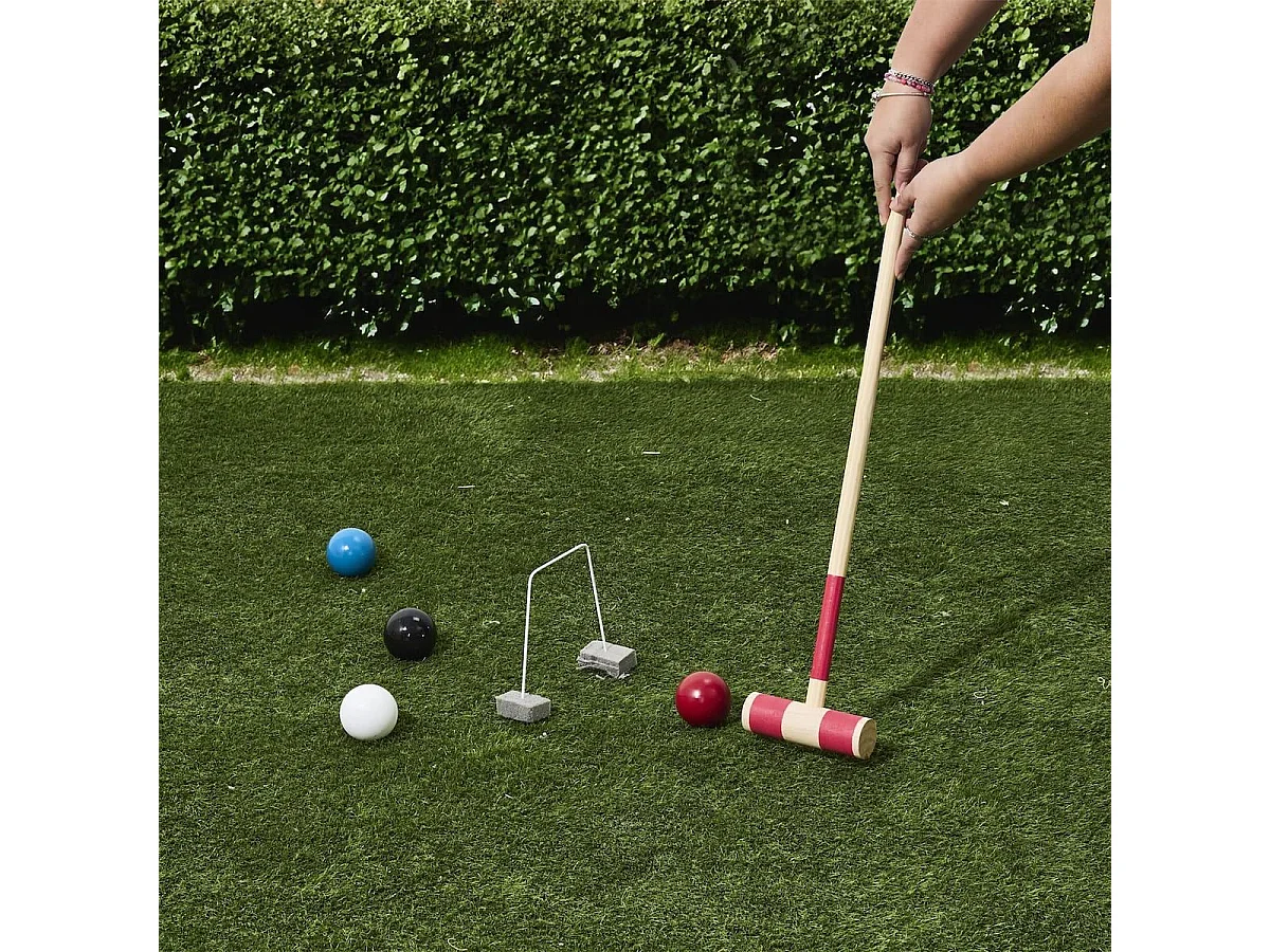 Jeu de croquet en bois pour 4 joueurs