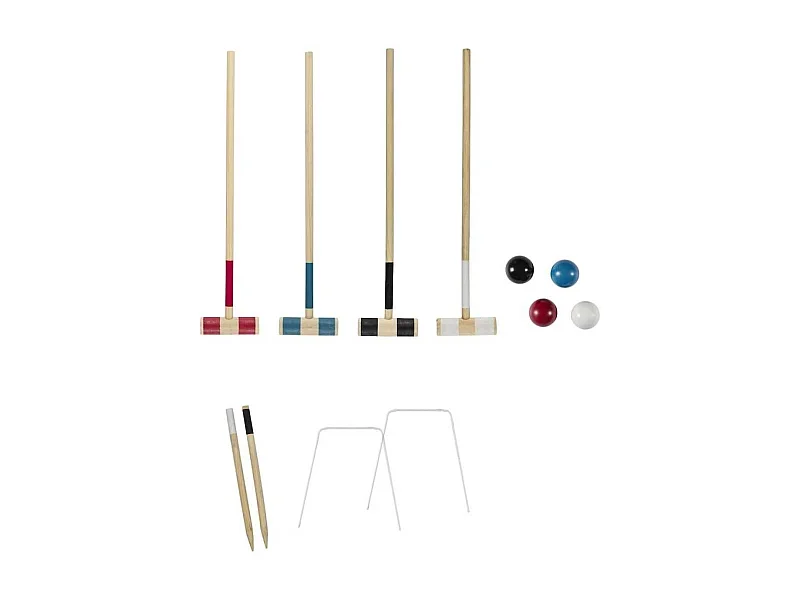 Jeu de croquet en bois pour 4 joueurs
