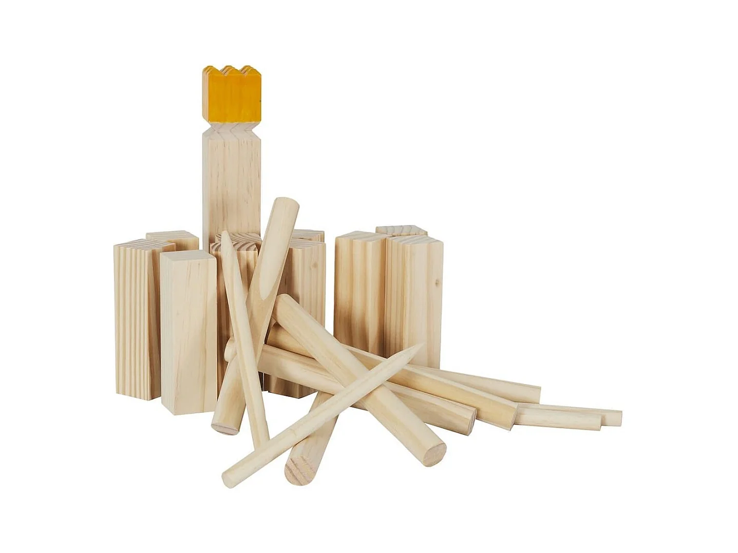Jeu de Kubb en bois avec règle inclus