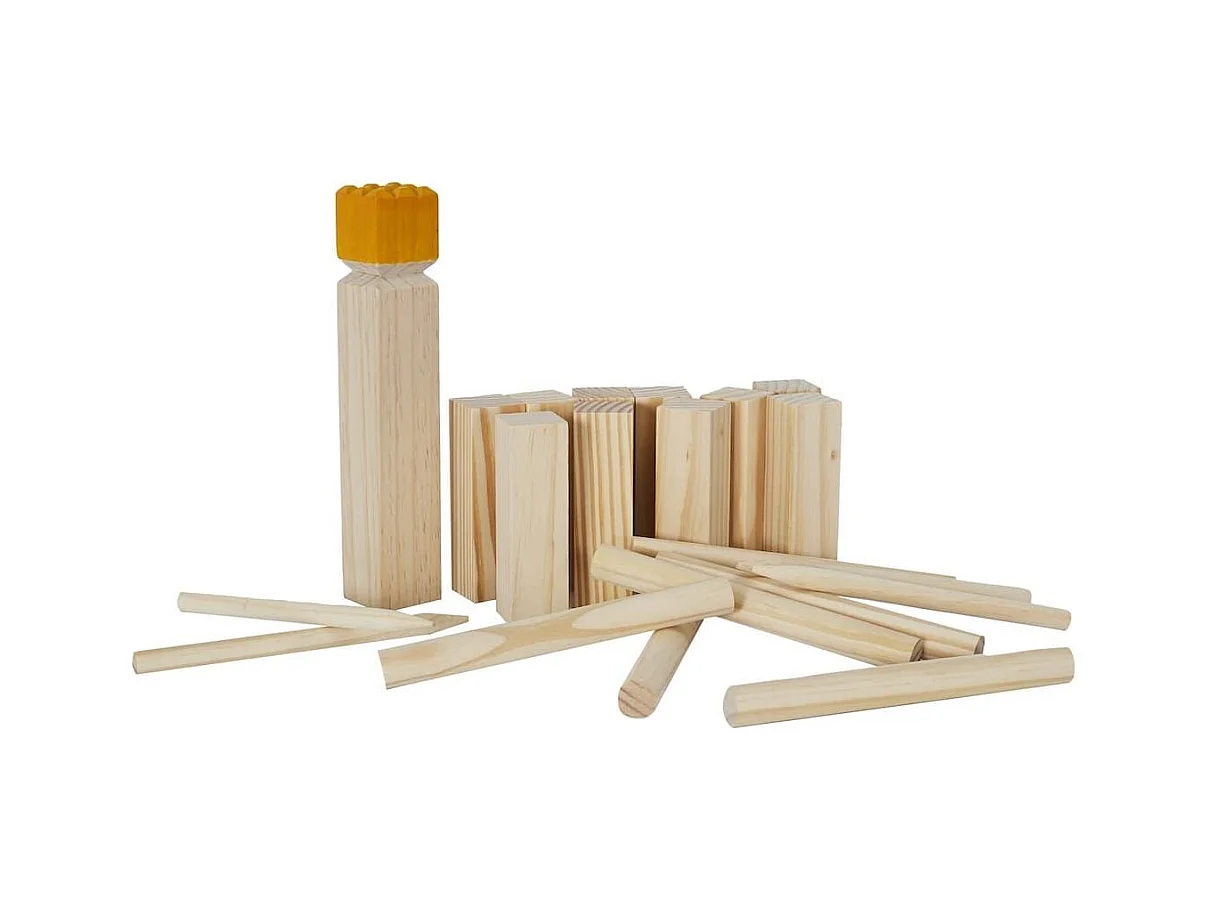 Jeu de Kubb en bois avec règle inclus