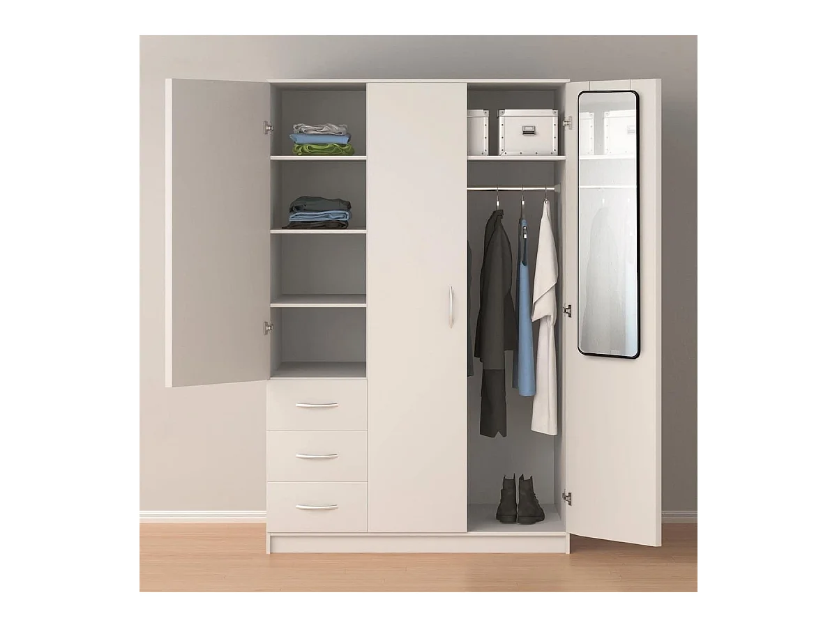 Miroir de Porte Rectangulaire 30x120cm en Verre et Aluminium Noir - GORIS