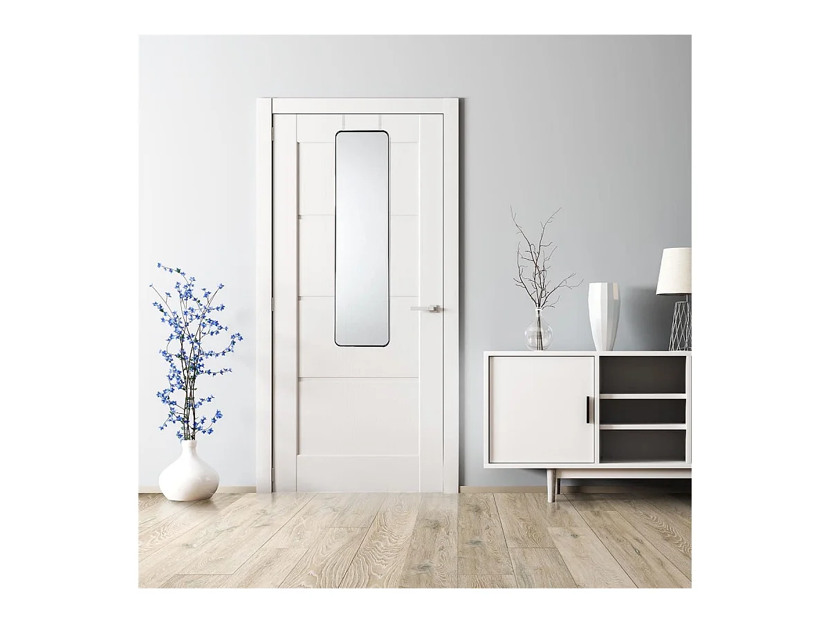 Miroir de Porte Rectangulaire 30x120cm en Verre et Aluminium Noir - GORIS