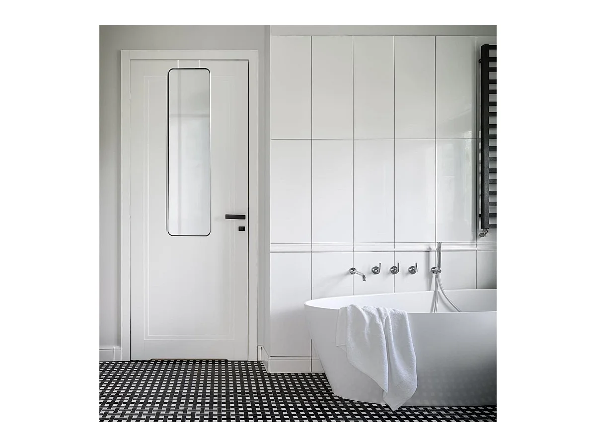 Miroir de Porte Rectangulaire 30x120cm en Verre et Aluminium Noir - GORIS