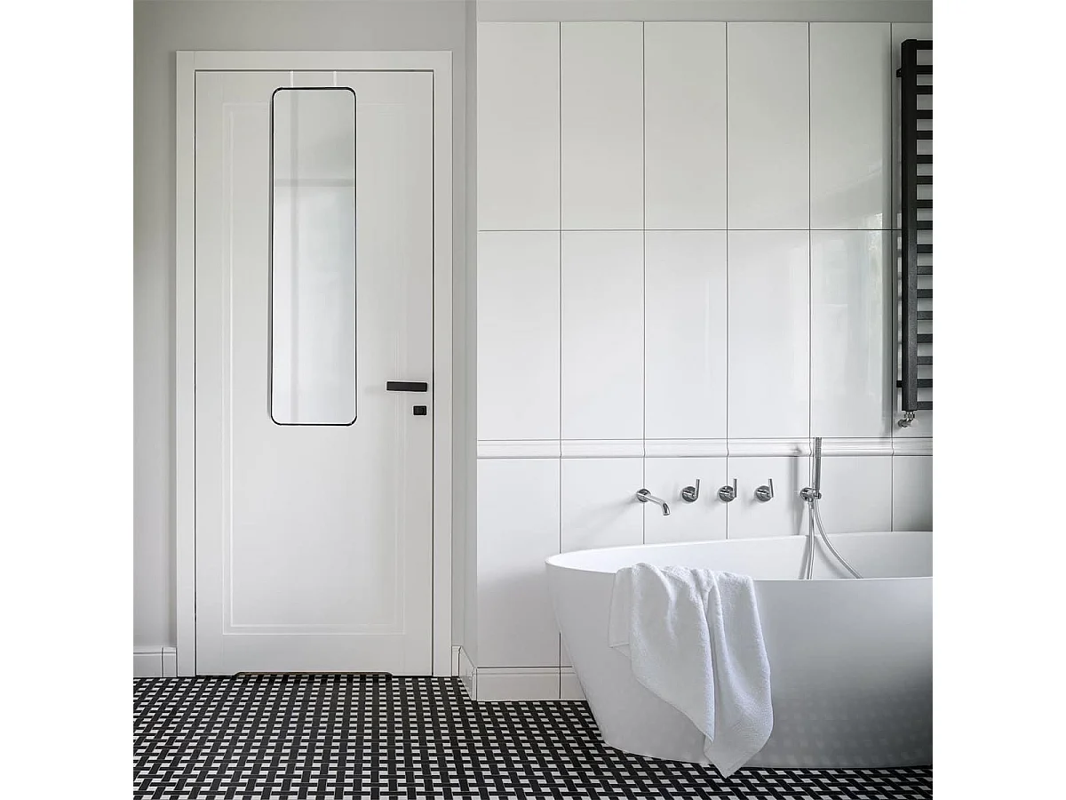 Miroir de Porte Rectangulaire 30x120cm en Verre et Aluminium Noir - GORIS