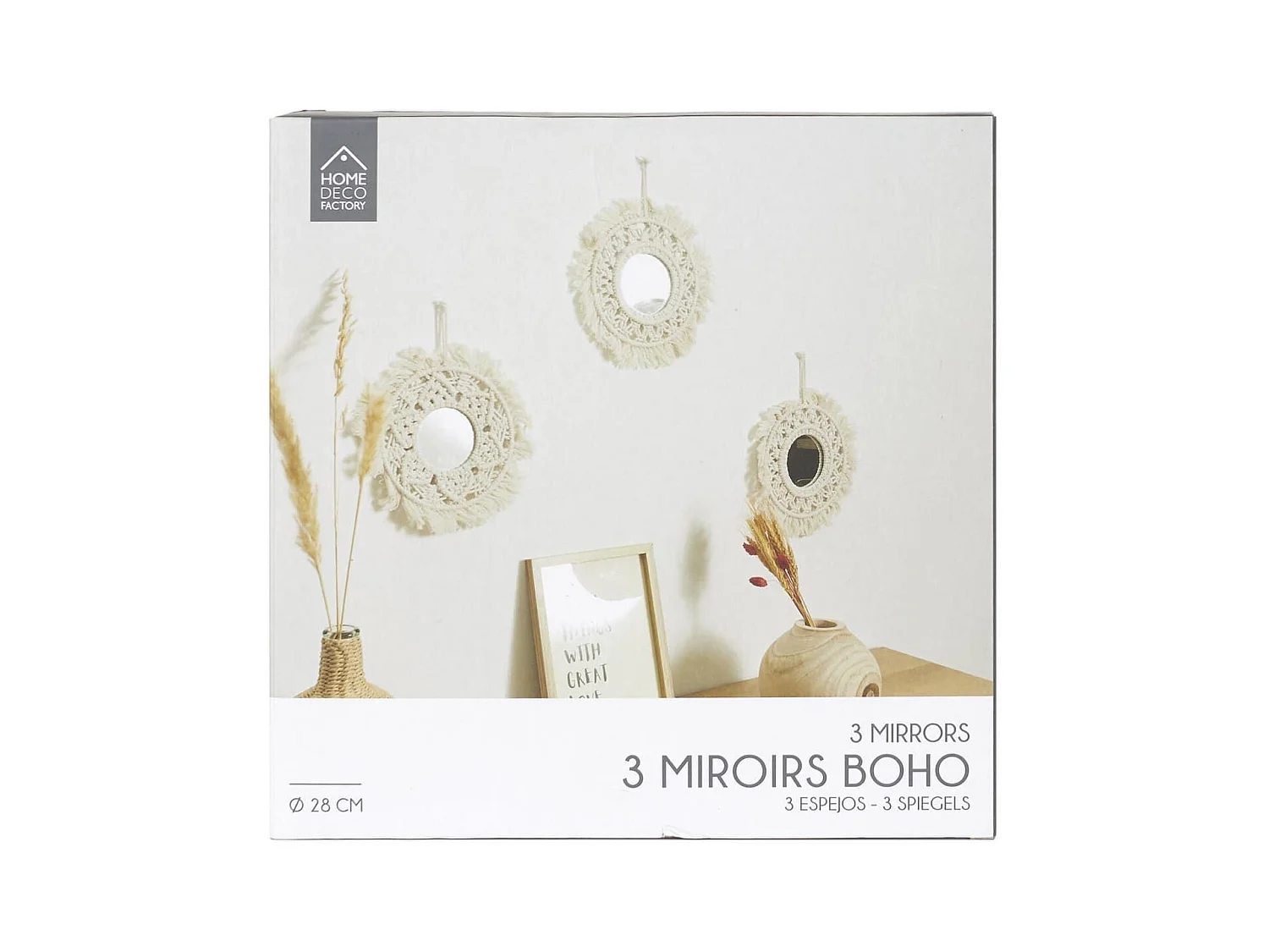 Lot de 3 Miroirs Muraux Boho 28 cm - LEXAN