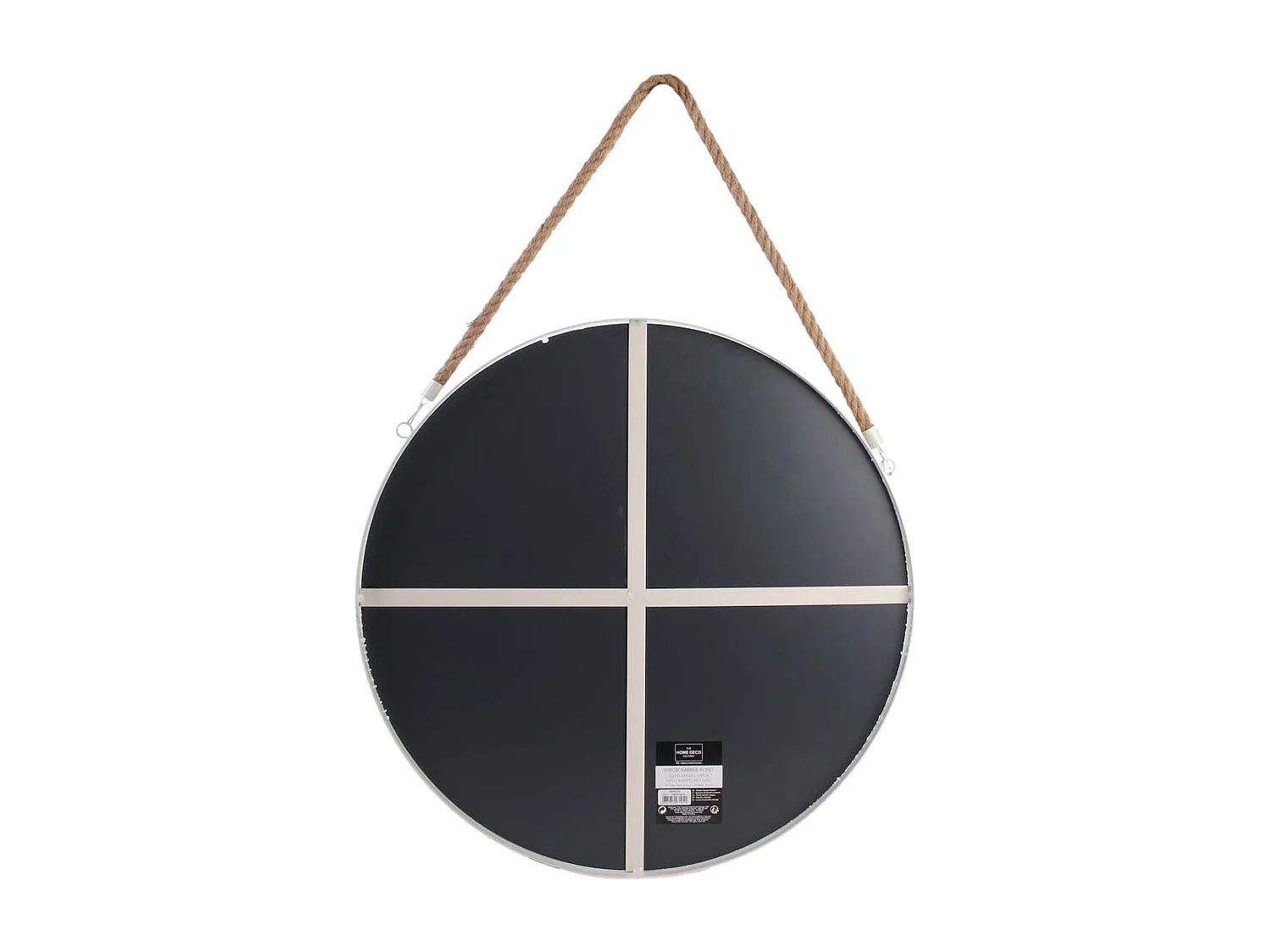 Miroir Rond avec Anse en Jonc Contour Blanc Ø50 cm - ABRAM