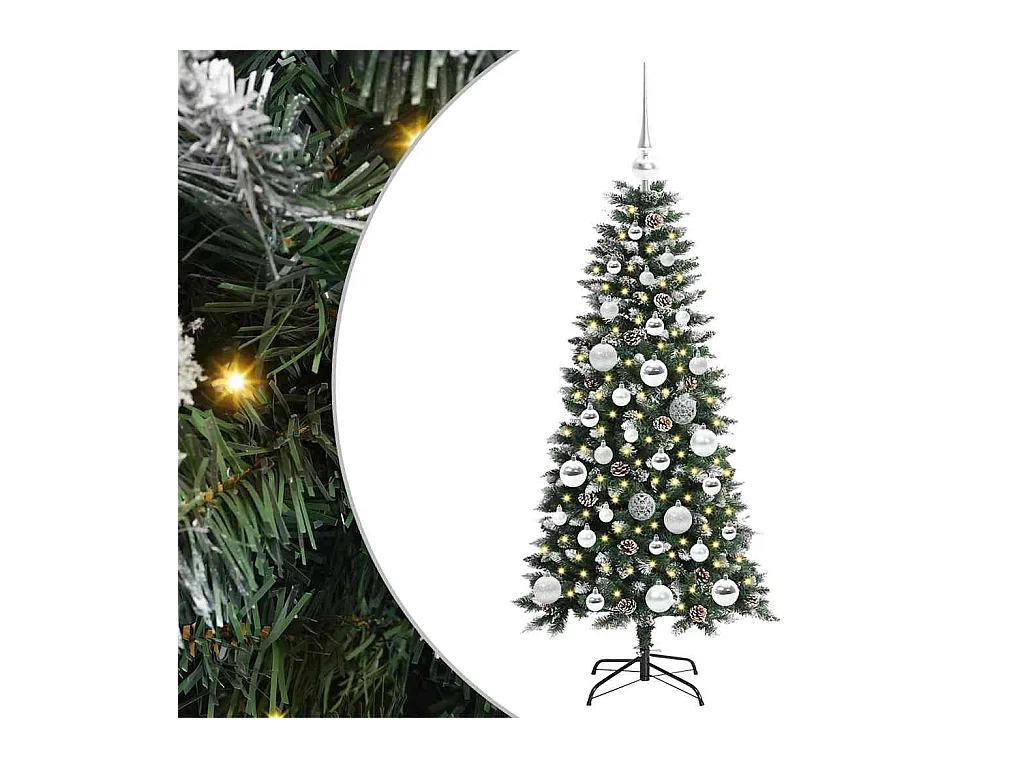 Sapin de Noël artificiel avec 150 LED Vert 55 x 55 x 120 cm