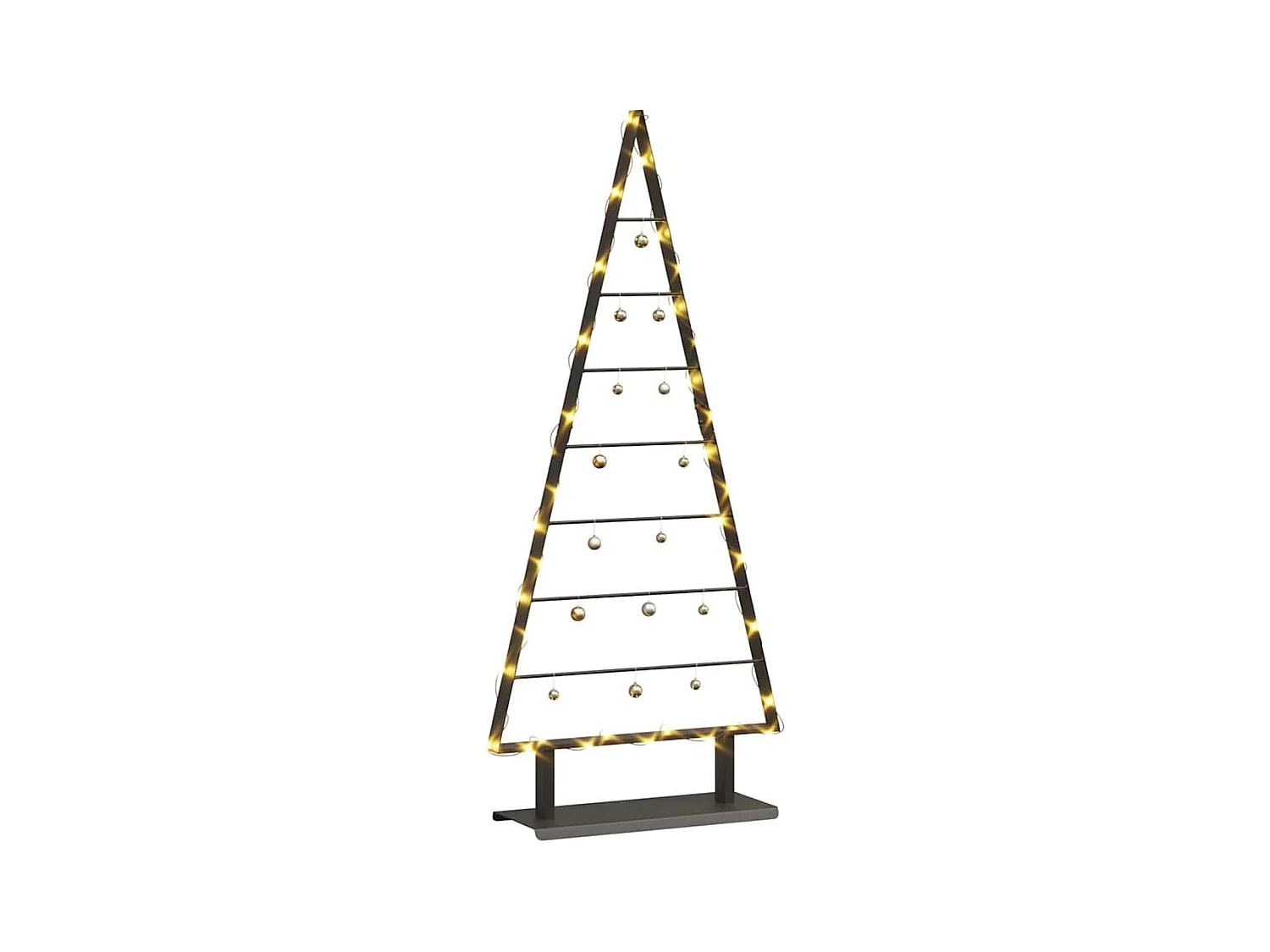 Árbol de Navidad de metal con soporte Negro 125 cm Acero