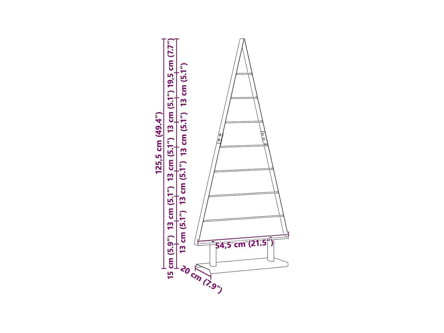 Árbol de Navidad de metal con soporte Negro 125 cm Acero