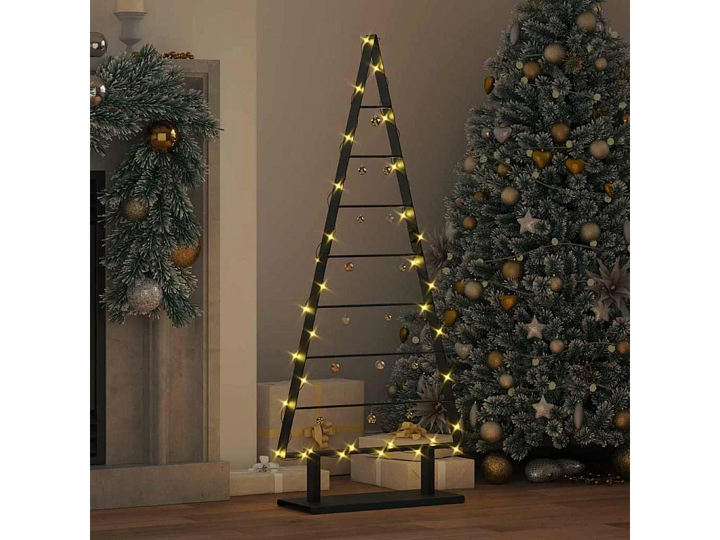 Arbre de Noël en métal avec support Noir 125 cm Acier