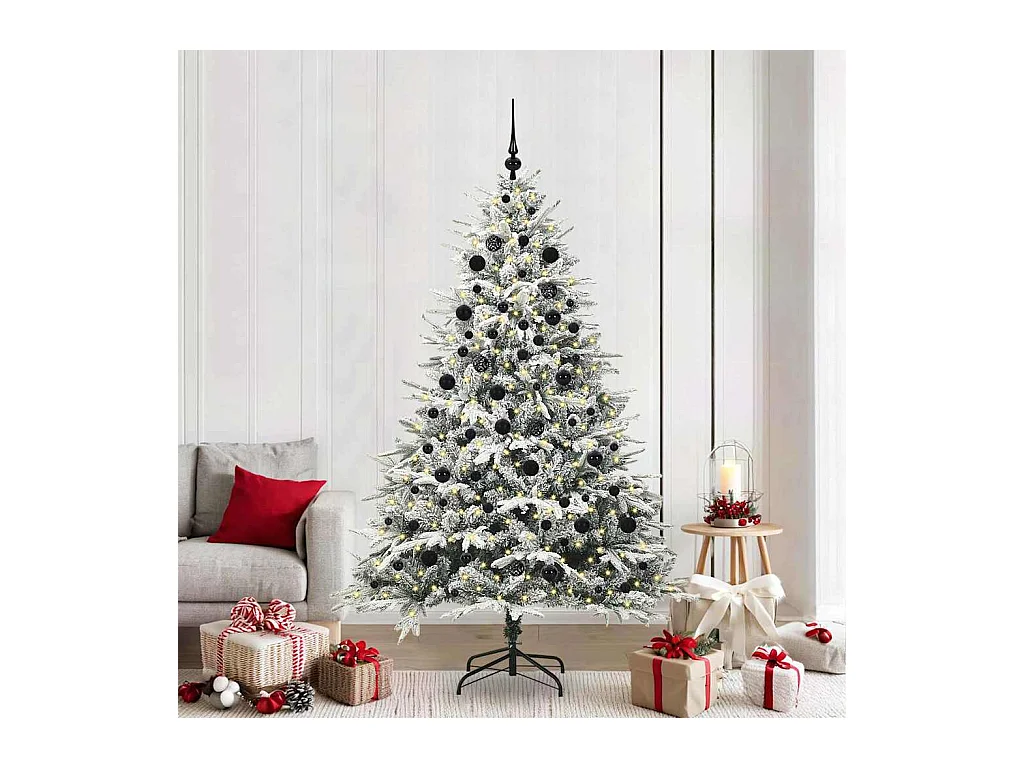 Árbol de Navidad artificial preiluminado con juego de bolas