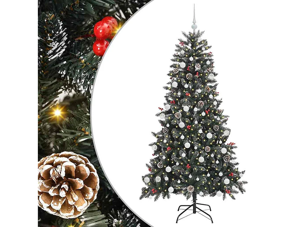 Kunstkerstboom Groen 99 x 99 x 180 cm PVC en Plastic en Staal
