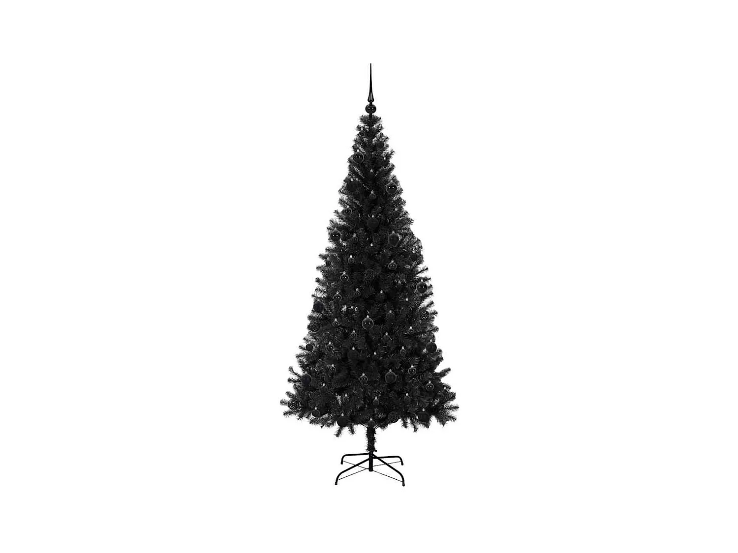 Sapin de Noël avec 300 LED avec support Noir 210 cm PVC