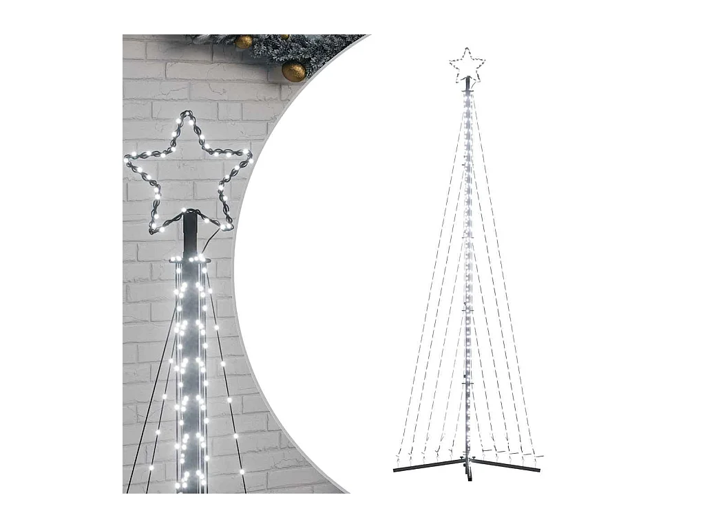 LED-kerstboom 495 LEDs koud wit 300,5 cm