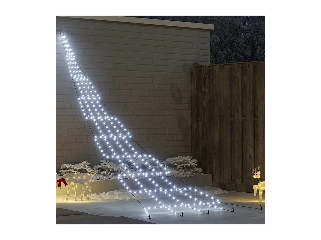 Árvore de Natal LED com 276 LEDs Branco frio 511 cm Metal