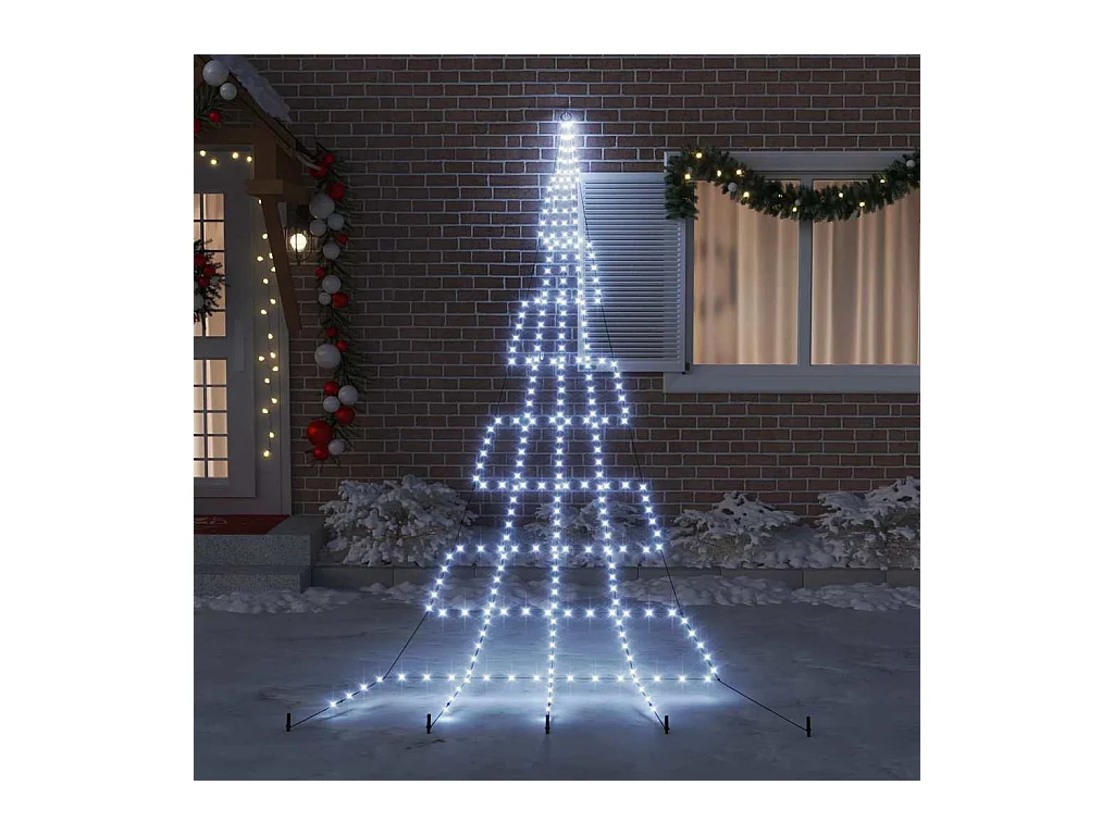 Árvore de Natal LED com 276 LEDs Branco frio 511 cm Metal