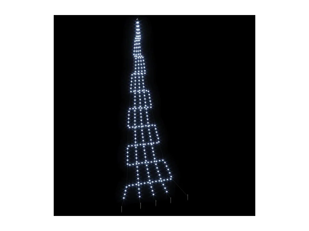Árvore de Natal LED com 276 LEDs Branco frio 511 cm Metal