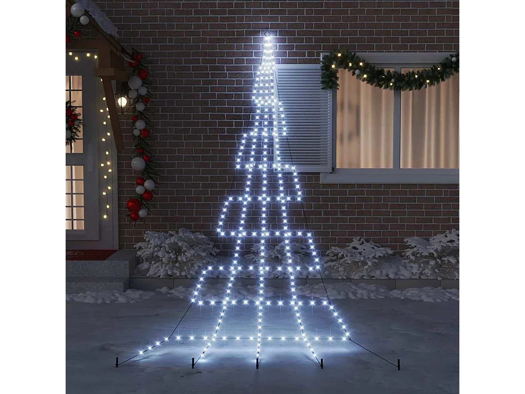Arbre de Noël LED avec 276 LED Blanc froid 511 cm Métal