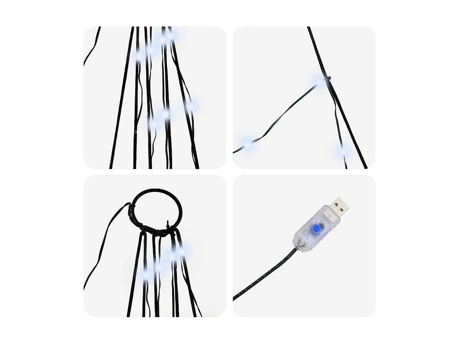 Arbre de Noël LED avec 276 LED Blanc froid 511 cm Métal