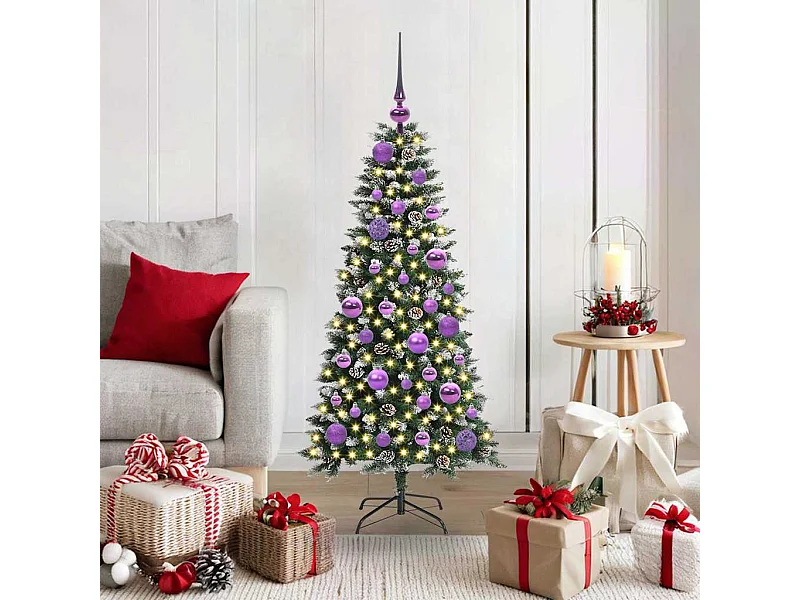 Sapin de Noël artificiel avec 150 LED Vert 55 x 55 x 120 cm