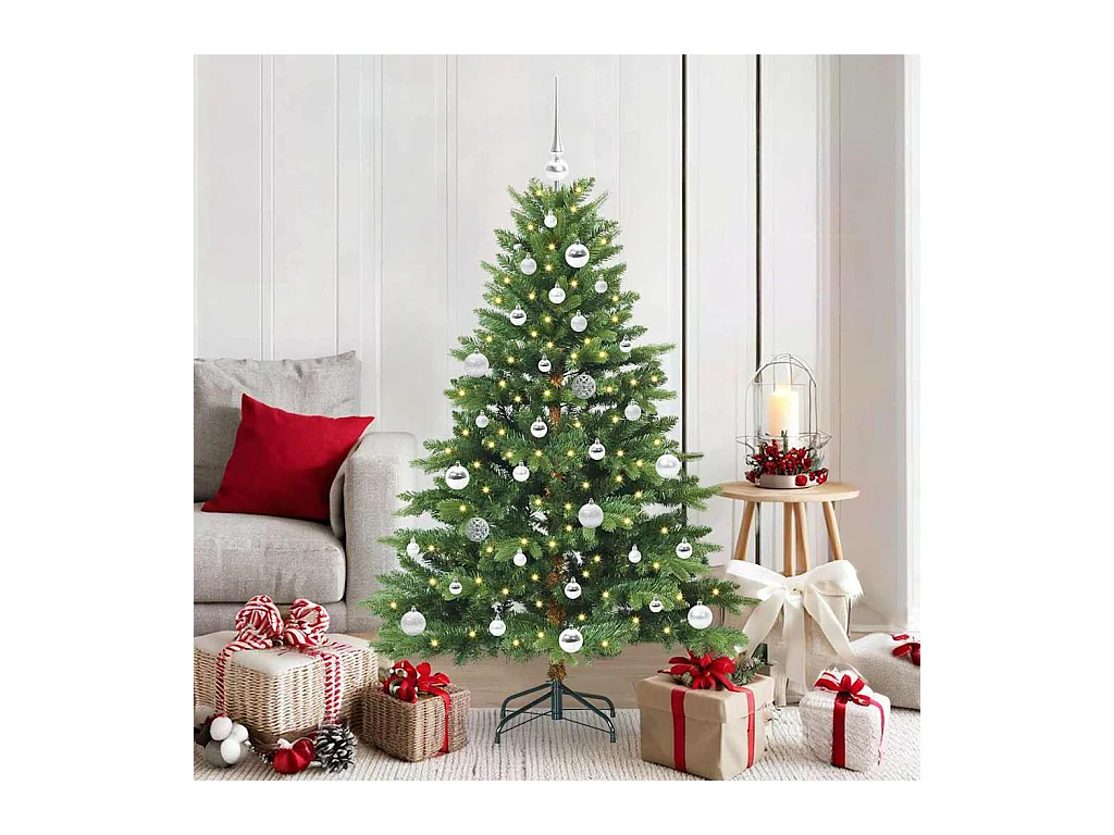 Árvore de Natal Artificial com 150 LEDs Verde 150 cm PE e PVC