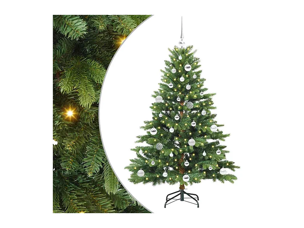 Árvore de Natal Artificial com 150 LEDs Verde 150 cm PE e PVC