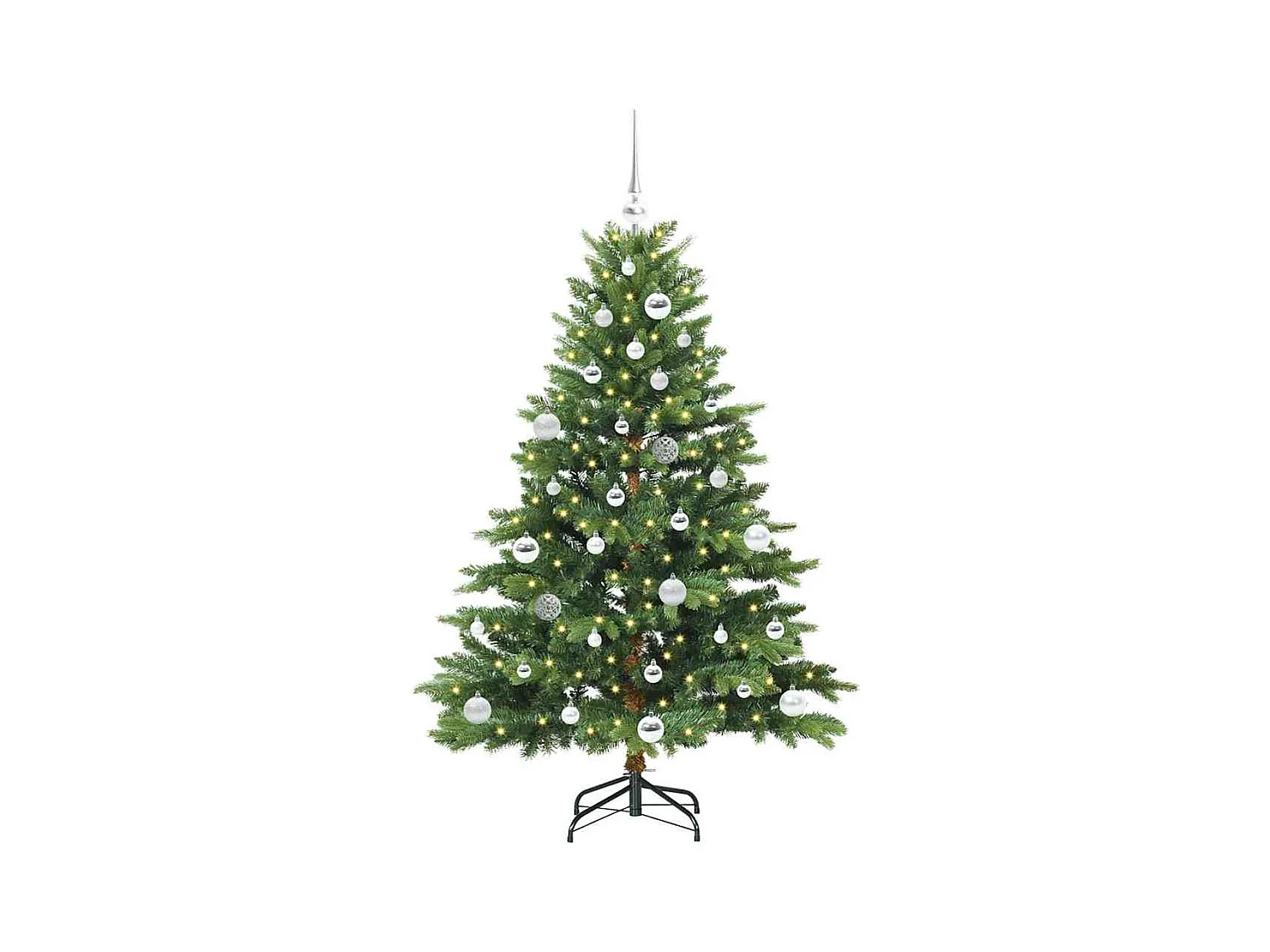 Árvore de Natal Artificial com 150 LEDs Verde 150 cm PE e PVC