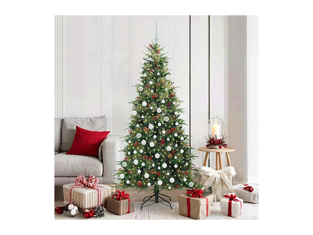 Árvore de Natal Articulada Artificial Verde 180 cm PE e PVC