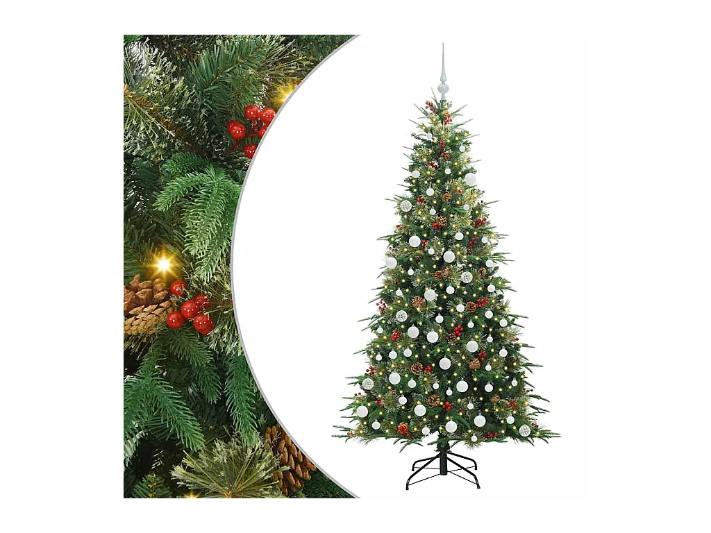Árvore de Natal Articulada Artificial Verde 180 cm PE e PVC