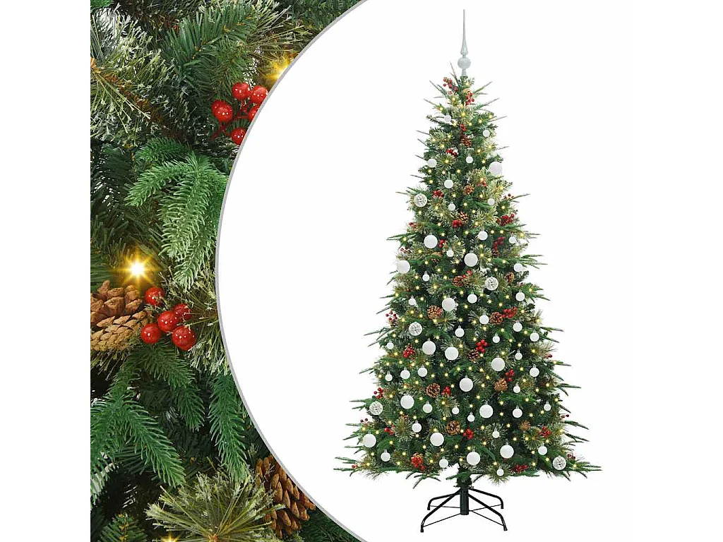 Árvore de Natal Articulada Artificial Verde 180 cm PE e PVC