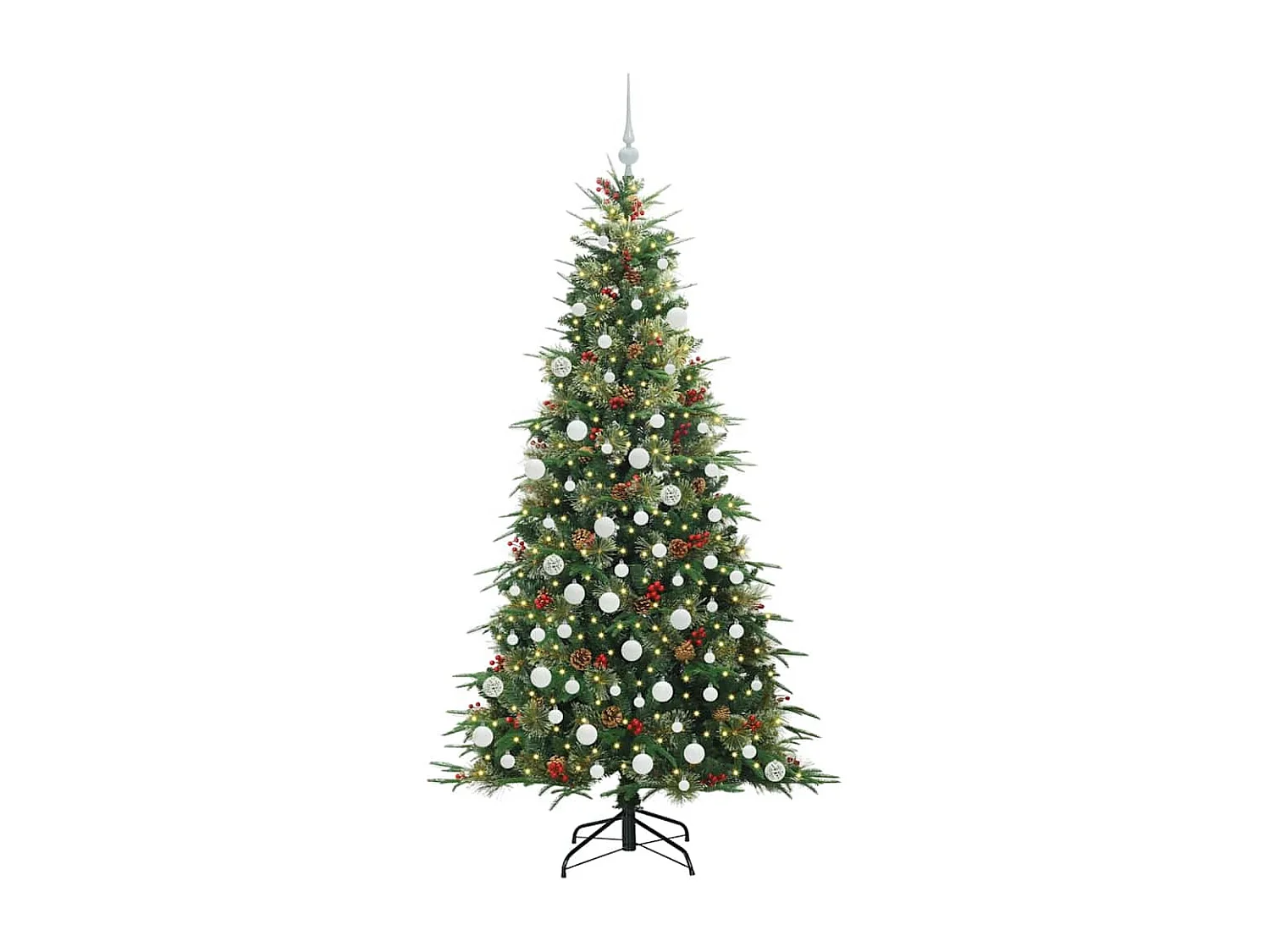 Árvore de Natal Articulada Artificial Verde 180 cm PE e PVC