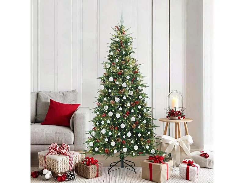 Kunstmatige Hinged Kerstboom met 300 LED Groen 180 cm PE en PVC