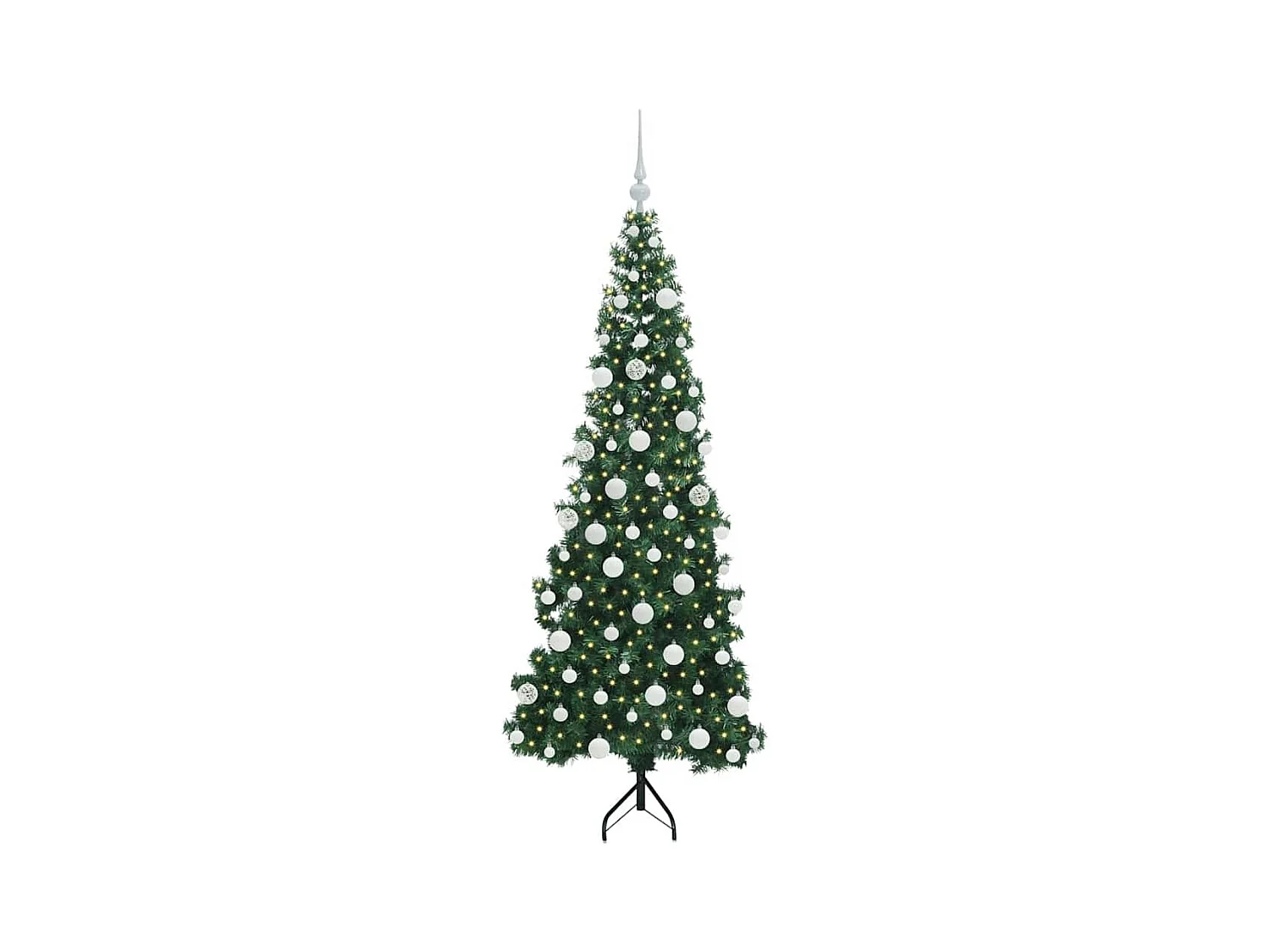 Árbol de Navidad Artificial de Esquina Verde 180 cm PVC y Metal