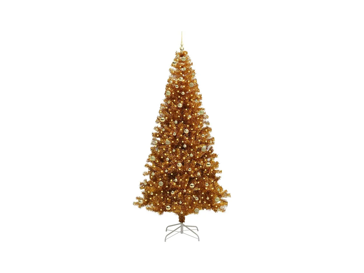 Árbol de Navidad con 300 LED con soporte Dorado 240 cm PET