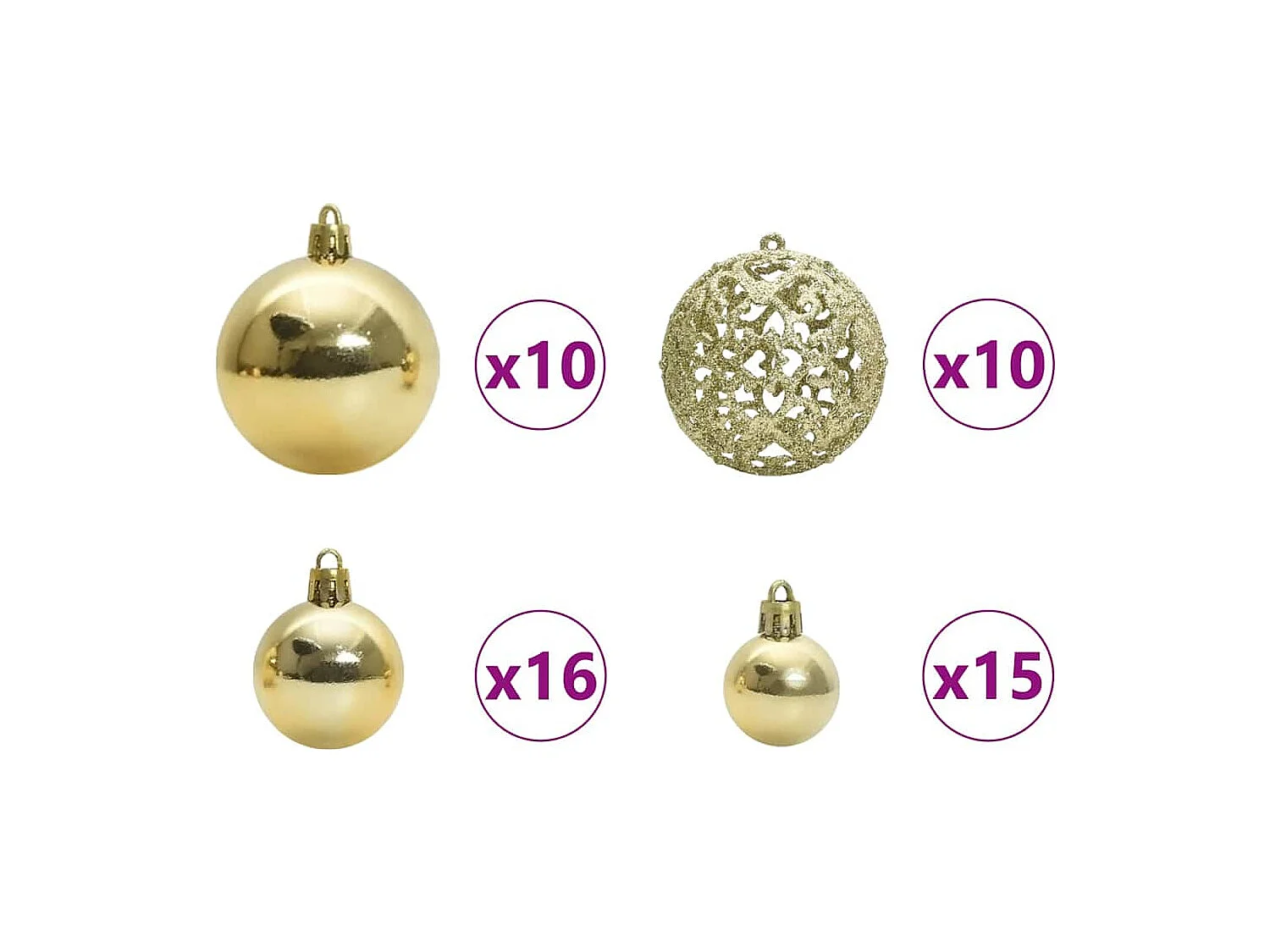 Árbol de Navidad con 300 LED con soporte Dorado 240 cm PET