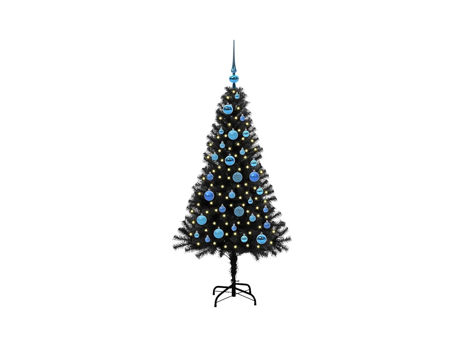Sapin de Noël avec 150 LED avec support Noir 150 cm PVC