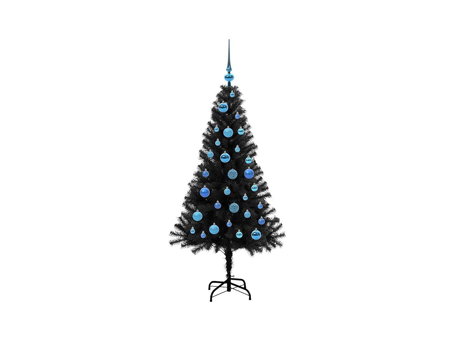 Sapin de Noël avec 150 LED avec support Noir 150 cm PVC