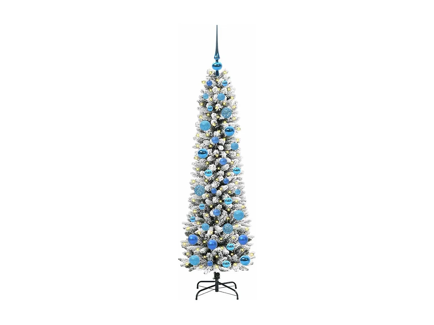 Sapin de Noël artificiel avec 150 LED Vert et blanc 150 cm
