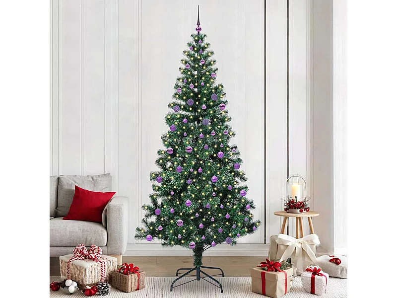Árbol de Navidad Artificial Preiluminado Verde 240 cm